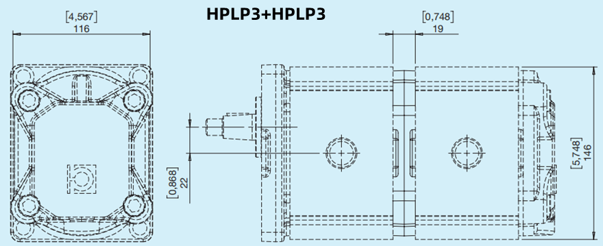 Bondioli&Pavesi邦貝HPLP3+HPLP3多級(jí)齒輪泵尺寸